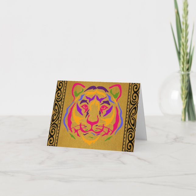 Tiger Greeting Card Karte (Vorderseite)