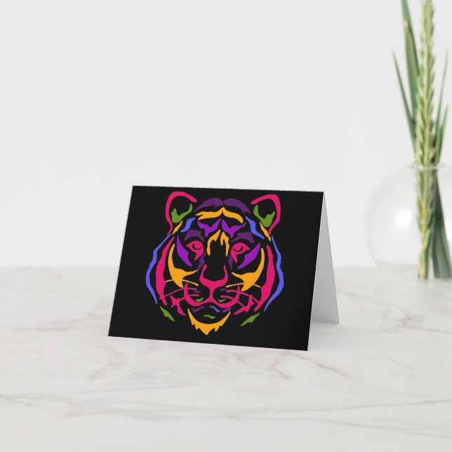 Tiger Greeting Card Karte (Vorderseite)