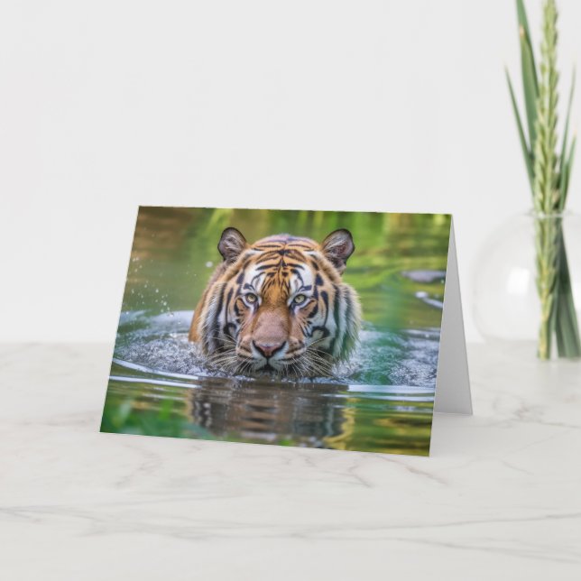 Tiger Greeting Card Karte (Vorderseite)