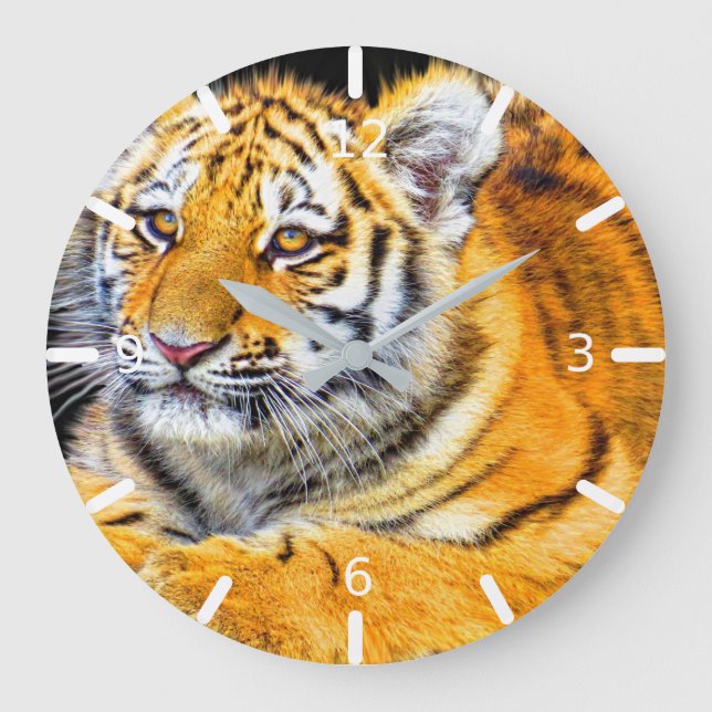 Tiger Große Wanduhr (Vorderseite)