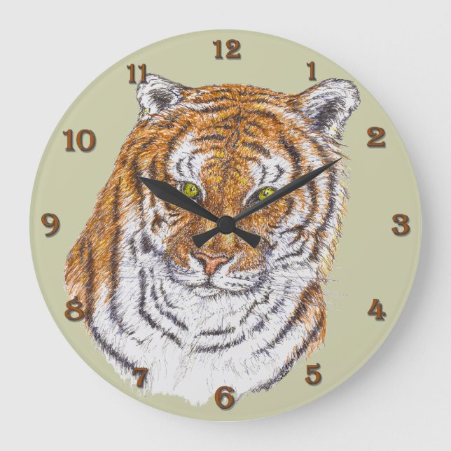 Tiger Große Wanduhr (Vorderseite)