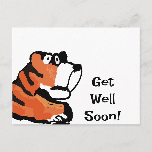Tiger-Gute-Besserung-Postkarte Postkarte (Vorderseite)