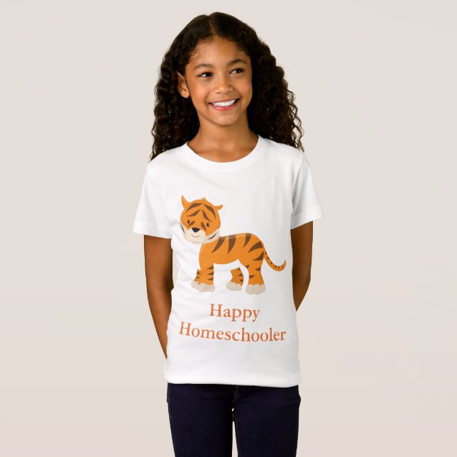 Tiger Happy Homeschooler T-Shirt (Vorne ganz)