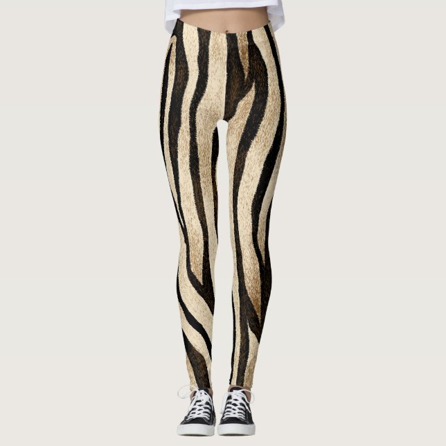 Tiger Haut Nahtlose Textur Leggings (Vorderseite)