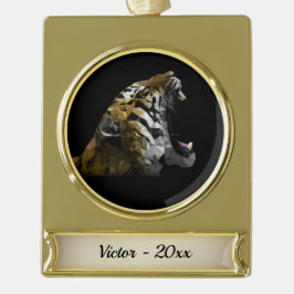 Tiger Head Banner-Ornament Gold