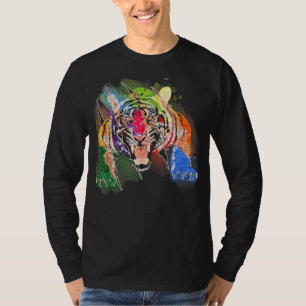 Tiger Head Gesicht farbenfrohe Wildtierart für Tig T-Shirt