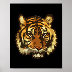 Tiger Head Graphischer realistischer Tigerkopf zei Poster