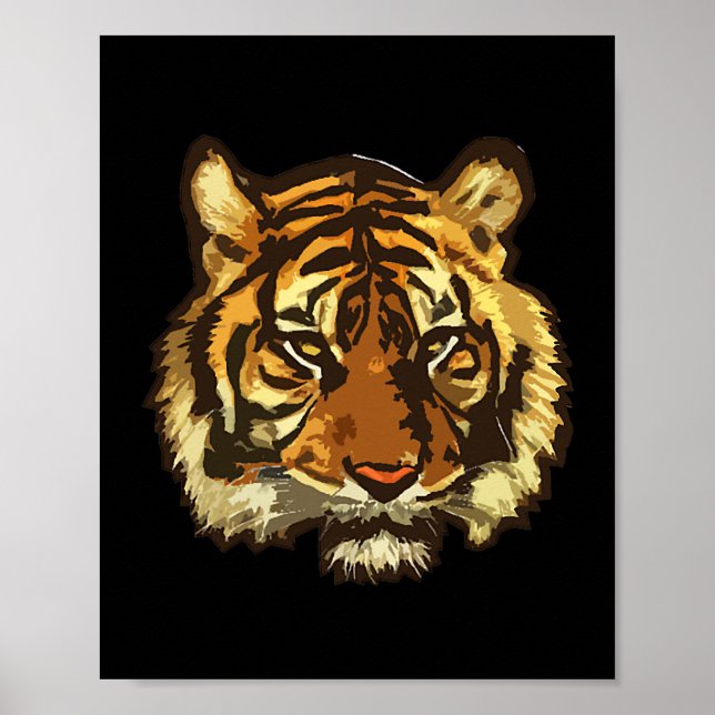 Tiger Head Graphischer realistischer Tigerkopf zei Poster (Vorne)