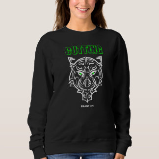 Tiger Head Green Gym Training Fitness Sweatshirt