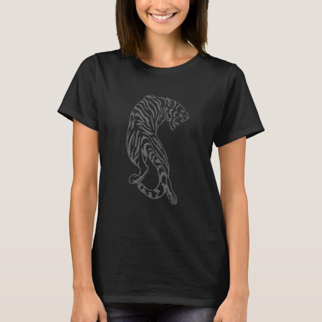 Tiger Head Hand Drawn Wildlife T-Shirt (Vorderseite)