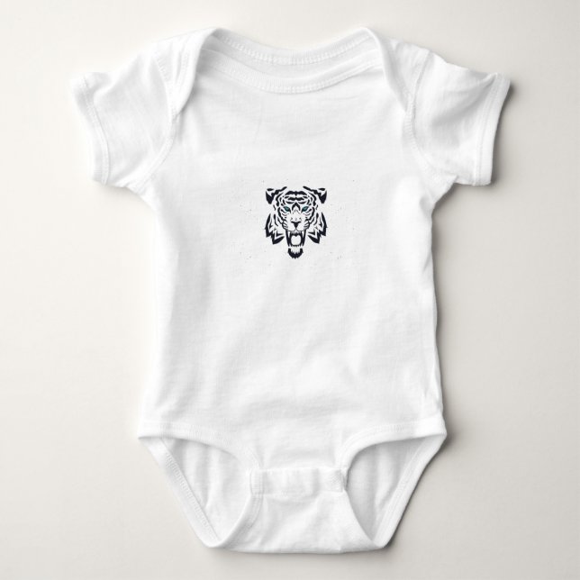 Tiger Head Image Vector Baby Strampler (Vorderseite)