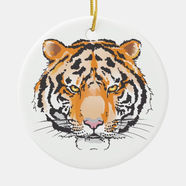 Tiger Head Keramik Ornament (Vorne)