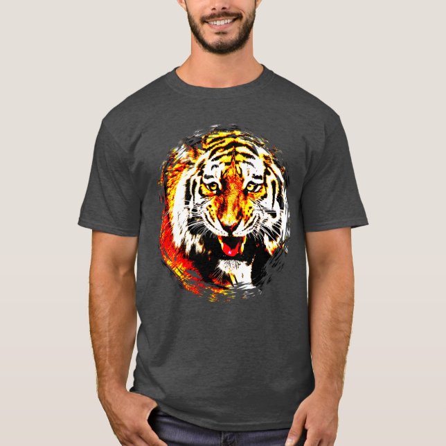 Tiger Head Moderne elegante trendige Vorlage T-Shirt (Vorderseite)