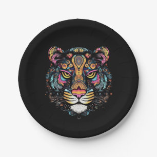 Tiger Head Pappteller