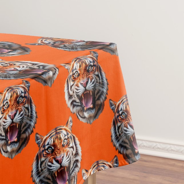 Tiger Head Pattern Design Orange  Tischdecke (Von Creator hochgeladen)