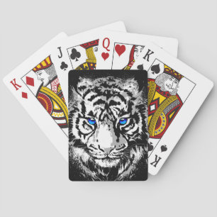 Tiger Head Playing Cards - White Tiger Face Spielkarten
