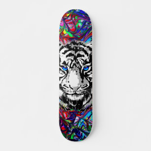 Tiger Head - Psychedelic Tiger Skateboard
