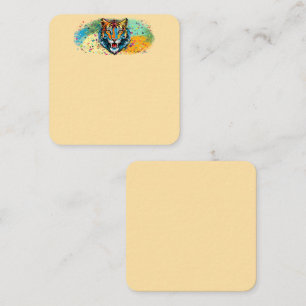 Tiger Head Regenbogen Farben Farbflecken Mitteilungskarte