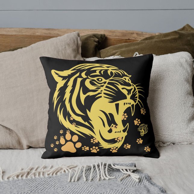 Tiger Head Roar Cases Black Kissen (Von Creator hochgeladen)