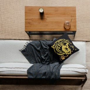 Tiger Head Roar Cases Black Kissen