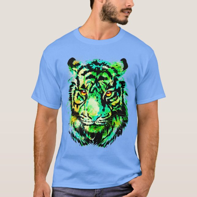 Tiger Head | Tigerfass | Farbiger Tiger-T - Shirt (Vorderseite)