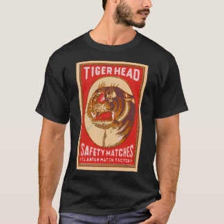 Tiger Head Vintag Indian Matchbox Art T-Shirt