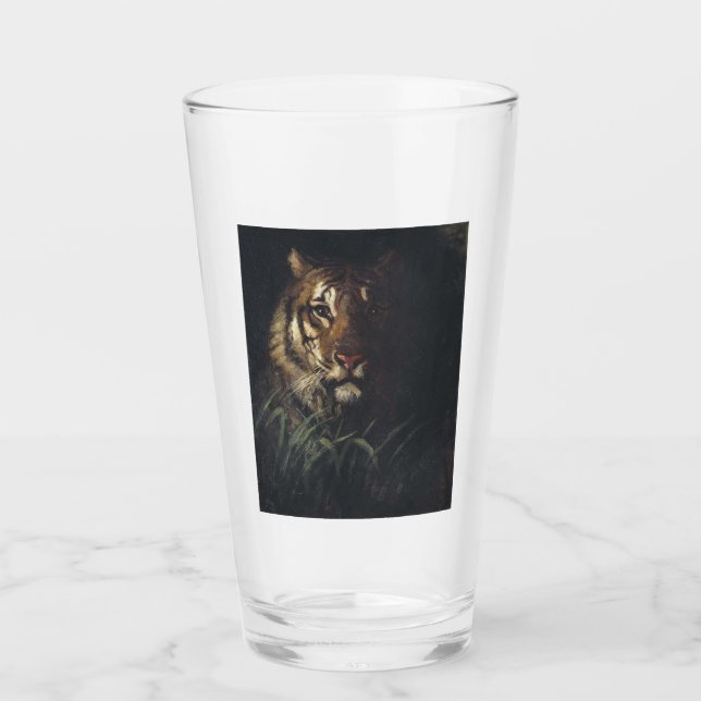 Tiger Head (von Abott Handerson Thayer) Glas (Vorderseite)