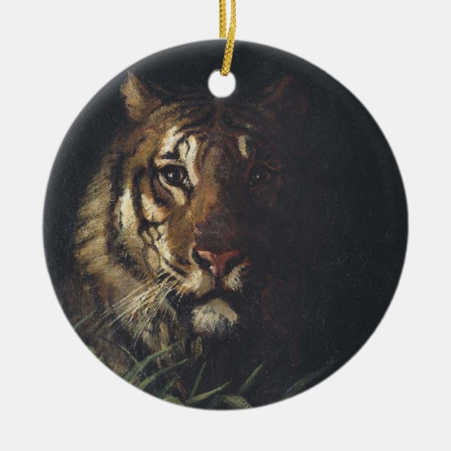 Tiger Head (von Abott Handerson Thayer) Keramik Ornament (Vorne)