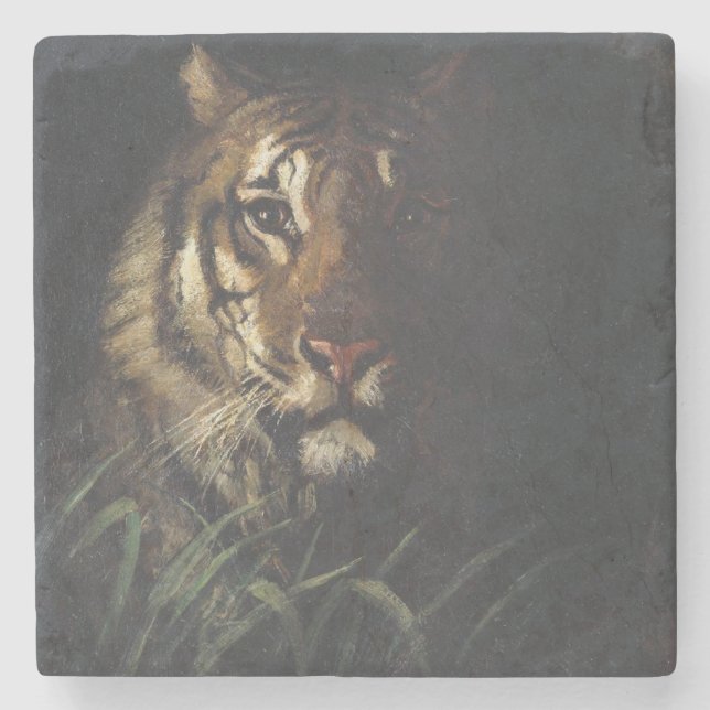 Tiger Head (von Abott Handerson Thayer) Steinuntersetzer (Vorderseite)