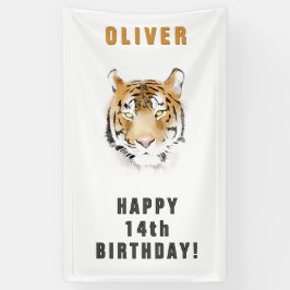 Tiger Head Watercolor Geburtsname Banner