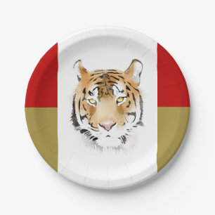 Tiger Head Watercolor Pappteller