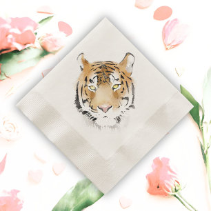 Tiger Head Watercolor Tier Geburtstag Serviette