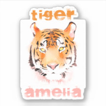 Tiger Head Watercolor Typografy Name