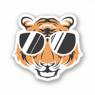 Tiger Head With Cool Sunglasses. Perfect design fo Aufkleber
