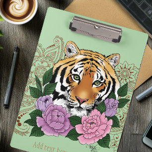 Tiger Henna Pink Lila Klemmbrett