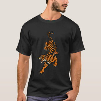 Tiger herabsteigend kriechendes Tattoo Old School  T-Shirt