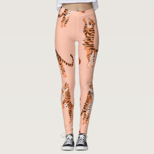 Tiger Herbstuntergänge: Vintages Sprungmuster Leggings