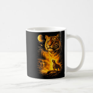 Tiger heult zum Mond Meme 90er TierdruckTig Kaffeetasse