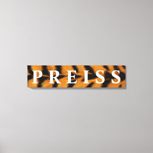 Tiger-Hintergrund: Vor-/Nachname/Nachname Leinwanddruck