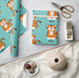 Tiger Hinzufügen eines Namens Geschenkpapier