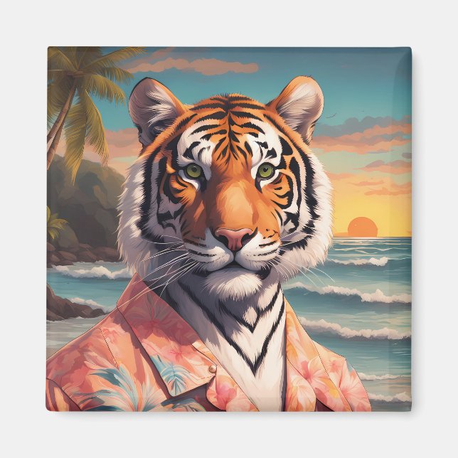Tiger Holiday Magnet (Vorne)