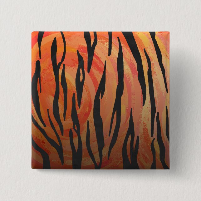 Tiger Hot orange und Black Print Button (Vorderseite)
