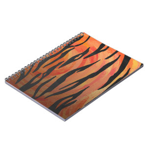 Tiger Hot orange und Black Print Notizblock