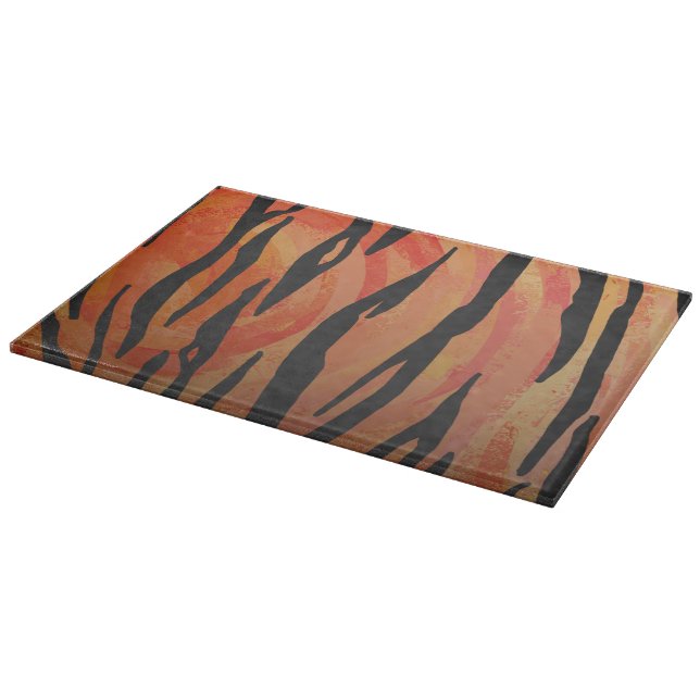 Tiger Hot orange und Black Print Schneidebrett (Ecke)
