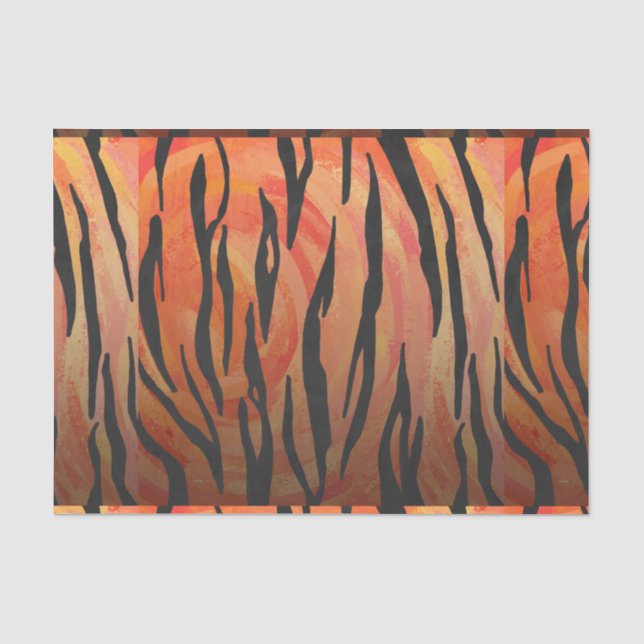 Tiger Hot orange und Black Print Seidenpapier (Vorderseite)