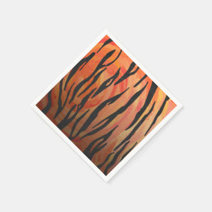 Tiger Hot orange und Black Print Serviette