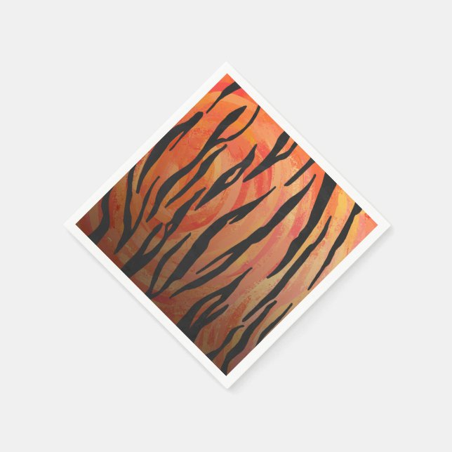 Tiger Hot orange und Black Print Serviette (Ecke)