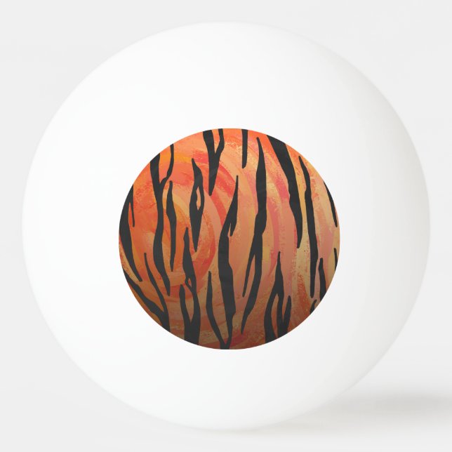 Tiger Hot orange und Black Print Tischtennisball (Vorderseite)