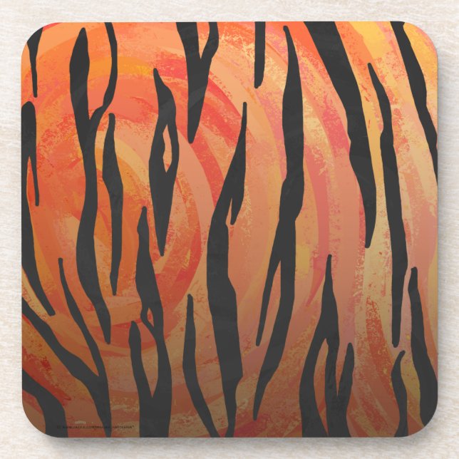 Tiger Hot orange und Black Print Untersetzer (Vorderseite)