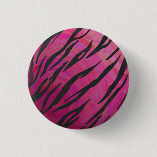 Tiger Hot Pink und Black Print Button